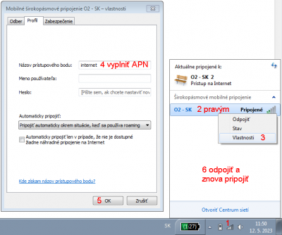 Nastavenie APN vo Windows 7