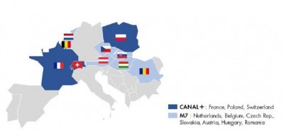 Mapa č. 1 - Trhy Canal+ a M7 Group